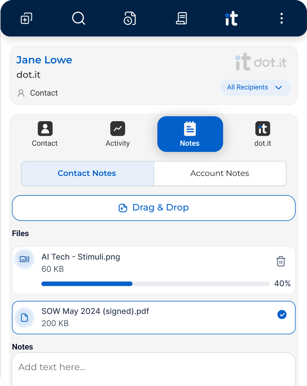 Operations interface